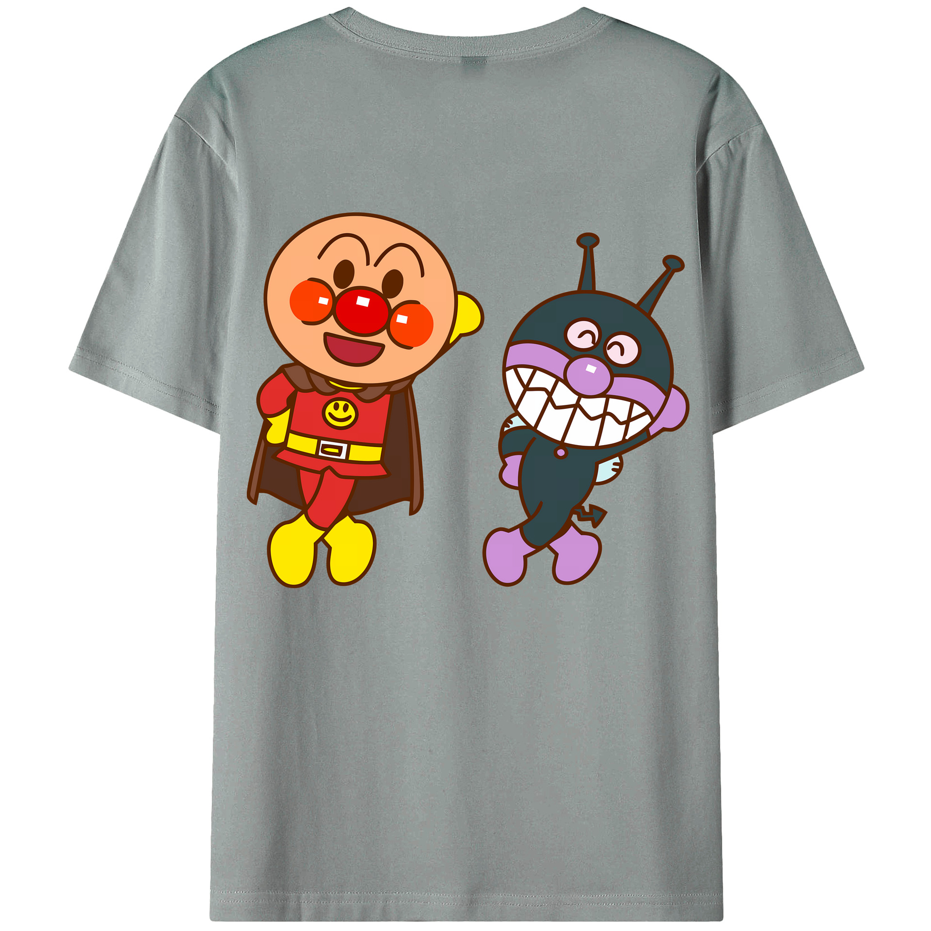 （画像用） アンパンマン Anpanman 綿100％ メンズ半袖Tシャツ（バックプリント） 通気性